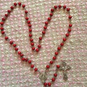 NWOT Rose Scented Wood Rosary